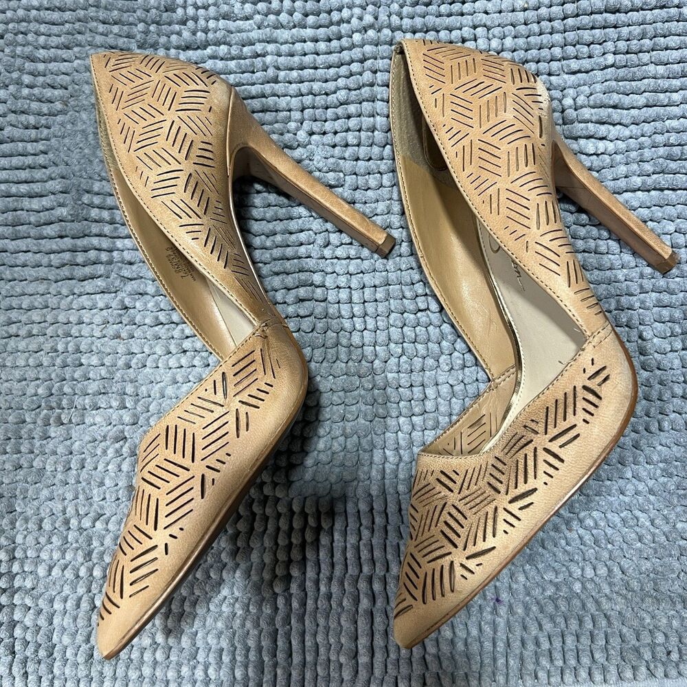 Jessica Simpson Charie D’Orsay Pumps 7.5M Laser Cut Tan / Neutral Heels - Picture 7 of 11